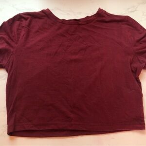 wild fable Burgundy Crop Tee